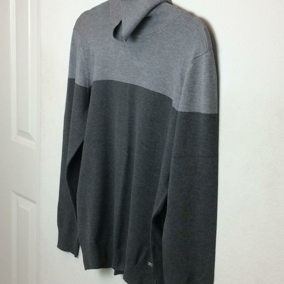 Calvin Klein Womens Turtleneck Sweater Grey on Grey  Sz Large NWT - Picture 2 of 5